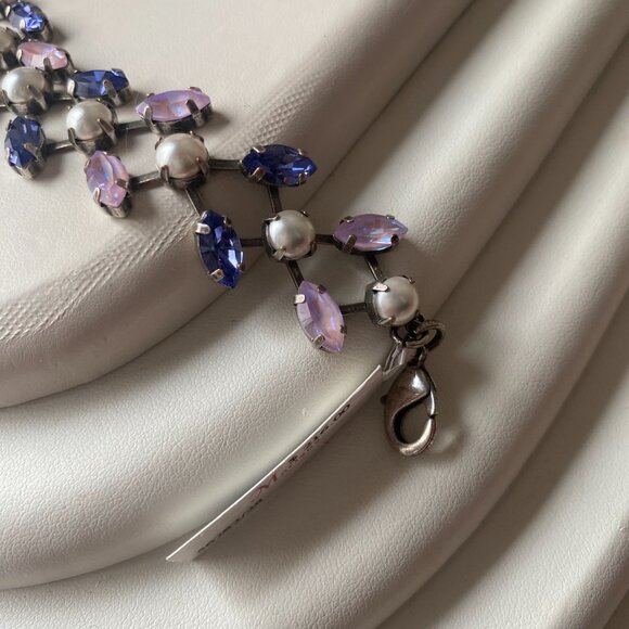 NWT Mariana Pink Purple Swarovski Crystal 925 Sterling Silver Bracelet Romantic - Picture 3 of 14